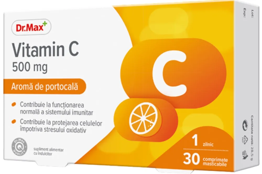 Dr. Max Vitamina C 500mg, 30 comprimate masticabile