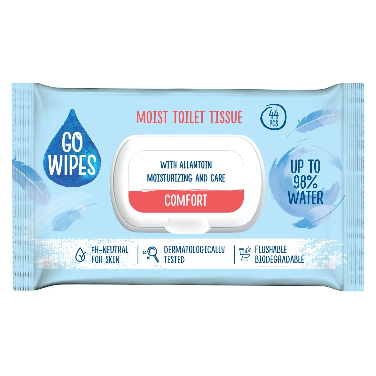 Hartie igienica umeda Comfort, 44 bucati, Go Wipes