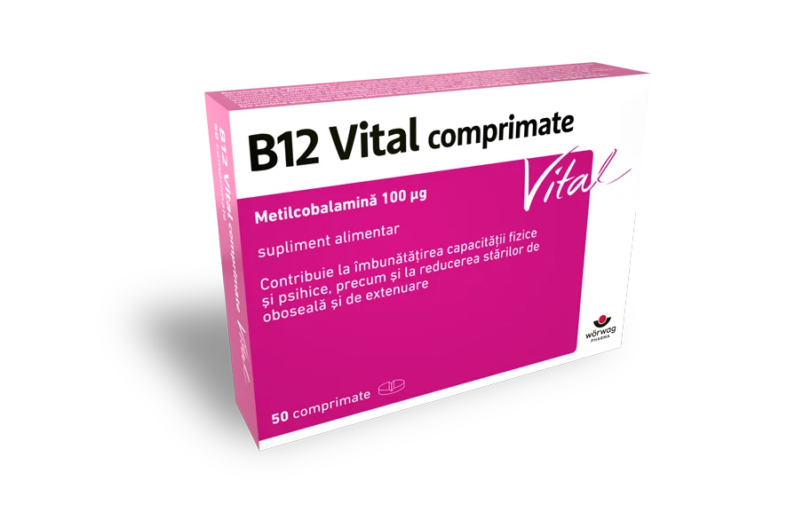 Vitamina B12 Vital comprimate, 50 comprimate, Worwag Pharma
