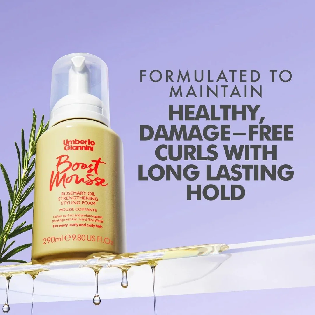 Spuma fortifianta cu ulei de Rozmarin pentru parul cret Strong Curl, 290ml, Umberto Giannini