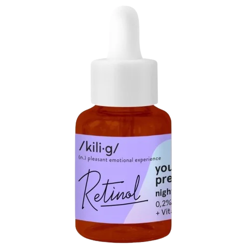 Ser facial pentru noapte cu retinol, 30ml, Kilig