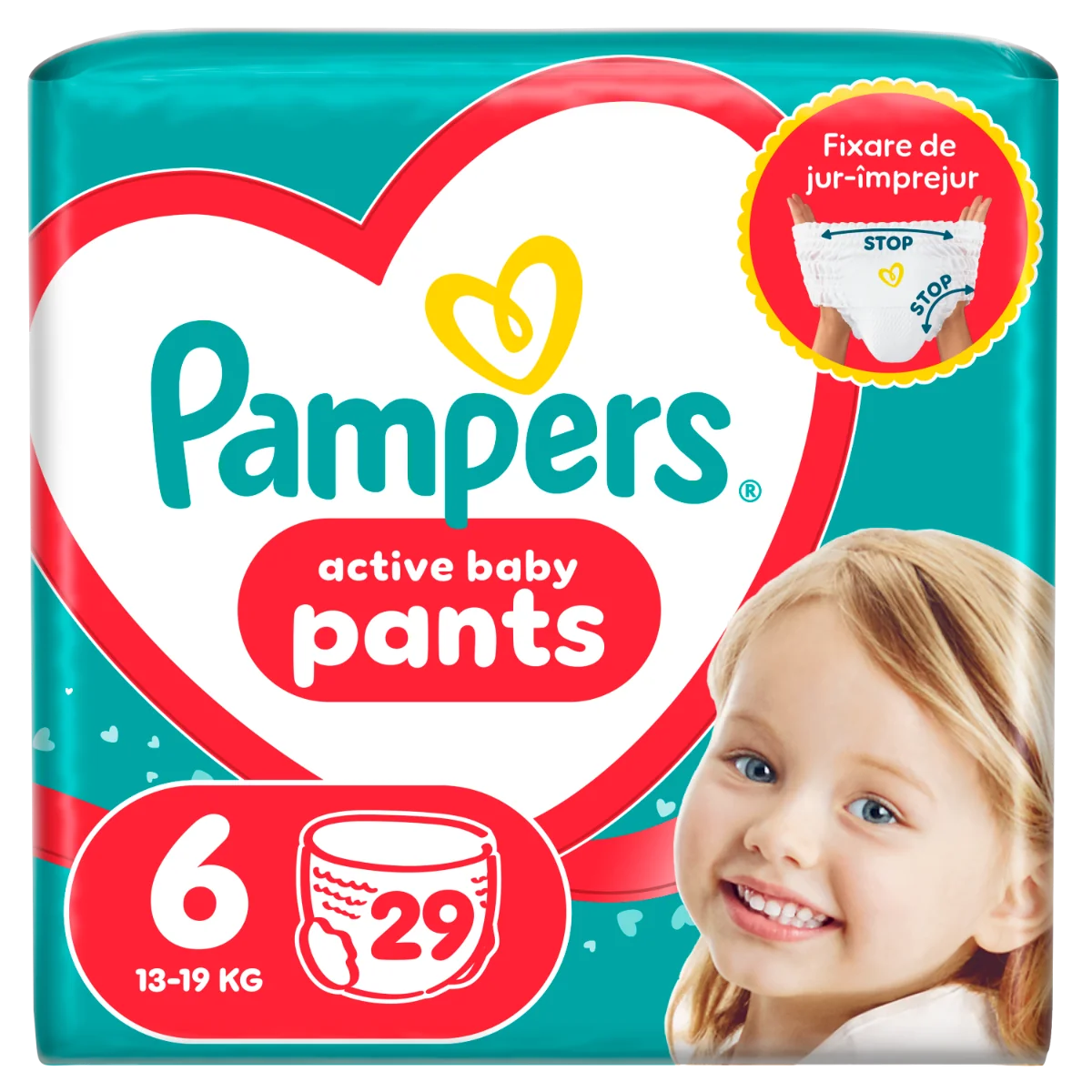 Scutece chilotel Pants Marimea 6 pentru 13-19 kg, 29 bucati, Pampers