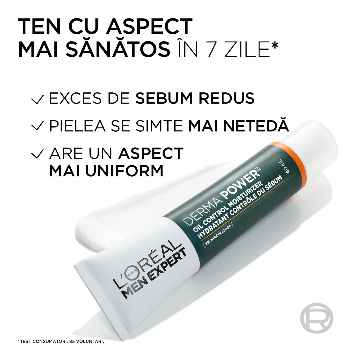 Crema hidratanta pentru ten gras cu protectie solara SPF30 Derma Control, 40ml, L'Oreal Men Expert