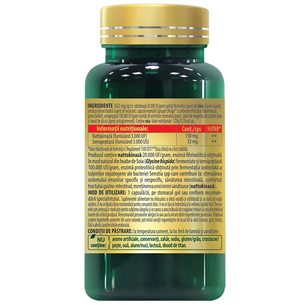 Nattokinaza Serrapeptaza, 30 capsule, Cosmopharm