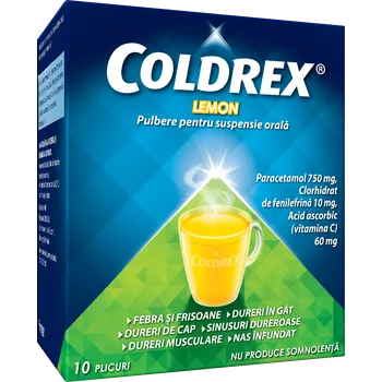 Coldrex Lemon, 10 plicuri, Perrigo 