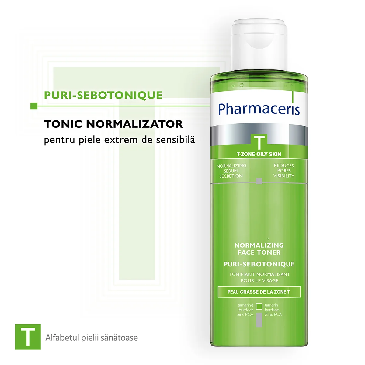 Lotiune tonica pentru ten gras Puri-Sebotonique T, 200ml, Pharmaceris
