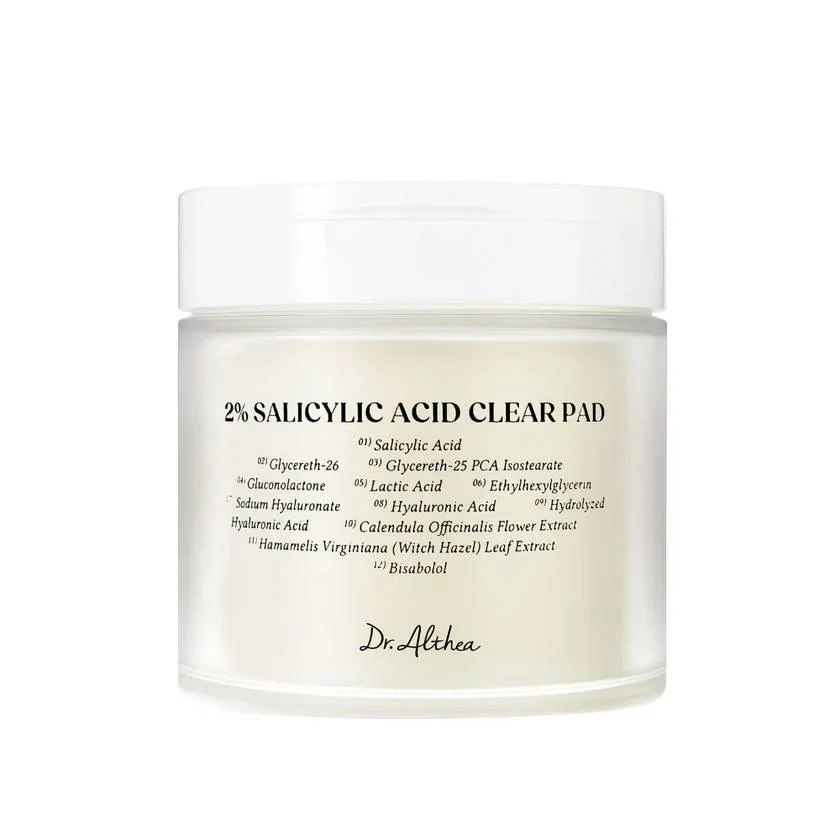 Dischete pentru ten infuzate cu 2% acid salicilic Clear Pad, 60 bucati, Dr. Althea