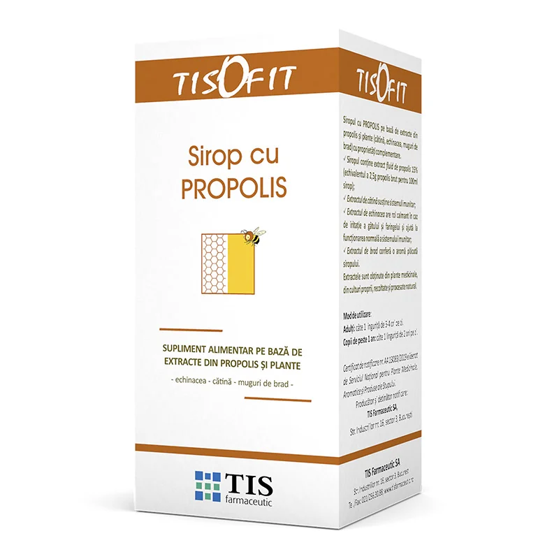 Sirop cu propolis Tisofit, 100ml, Tis Farmaceutic