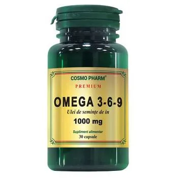 Omega 3-6-9 Ulei seminte de In 1000 mg, 30 capsule, Cosmopharm
