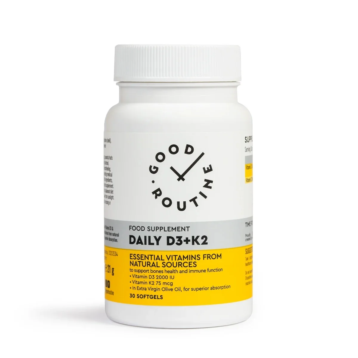 Daily Vitamina D3 2000UI + K2 75mcg Good Routine, 30 capsule moi, Secom