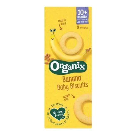 Biscuiti cu banane +10 luni Bio, 54g, Organix
