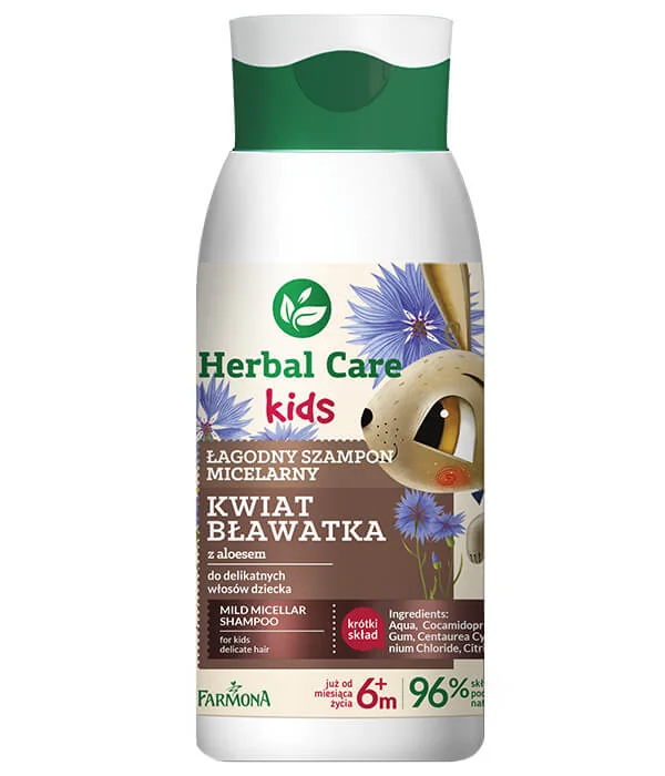 Sampon micelar delicat cu albastrele si aloe Herbal Care Kids, 300ml, Farmona