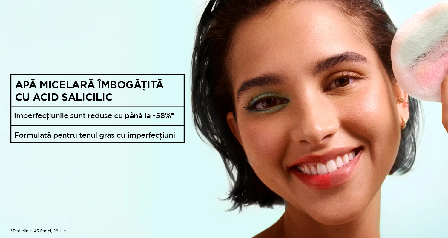 Apa micelara Garnier cu acid salicilic pentru ten gras cu imperfectiuni. Apa micelara Garnier cu acid salicilic pentru ten gras cu imperfectiuni.