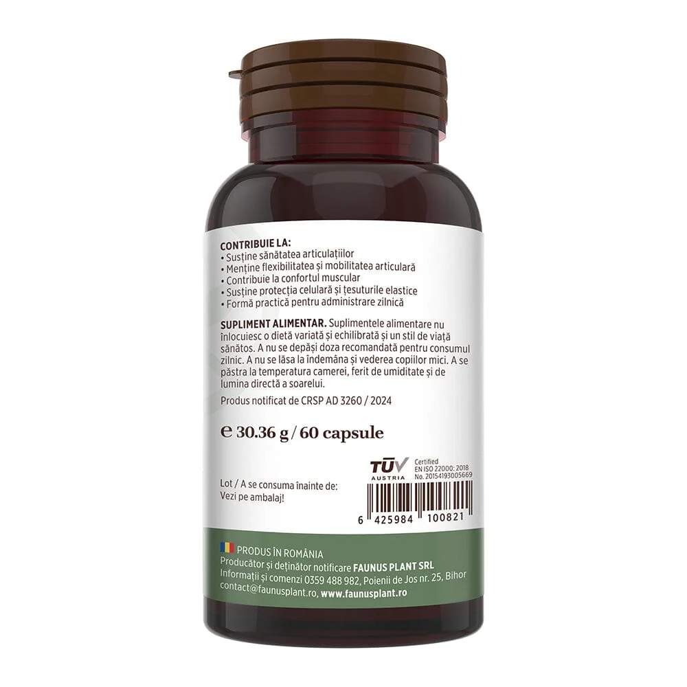 Colagen tip II pentru articulatii oase piele par Colagenus, 60 capsule, Faunus Plant