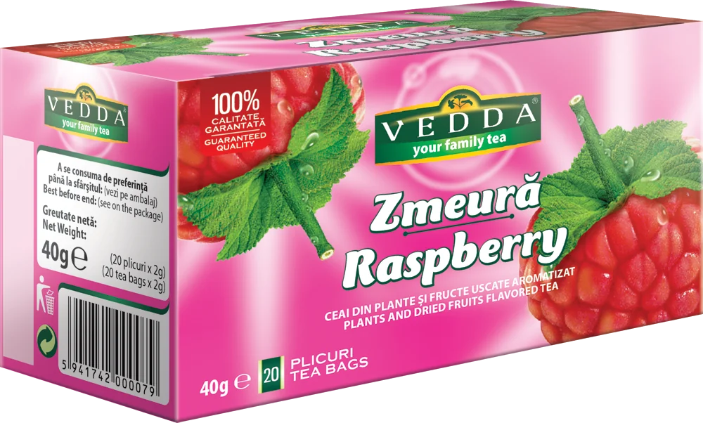 Ceai de zmeura, 20 plicuri, Vedda