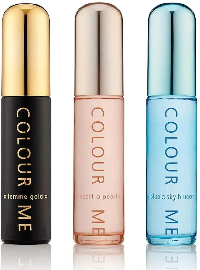 Set parfumuri de dama Gold Pearl Sky Blue Colour Me, 3 x 50ml, Milton-Lloyd Fragrances
