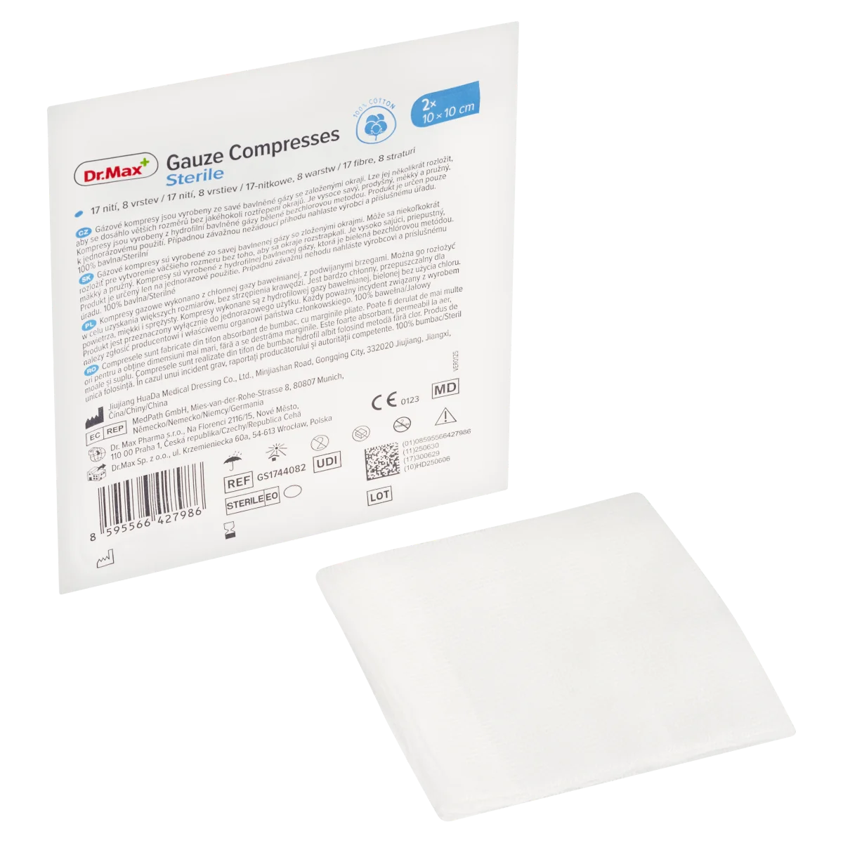 Dr. Max Comprese sterile 10x10 cm, 2 bucati