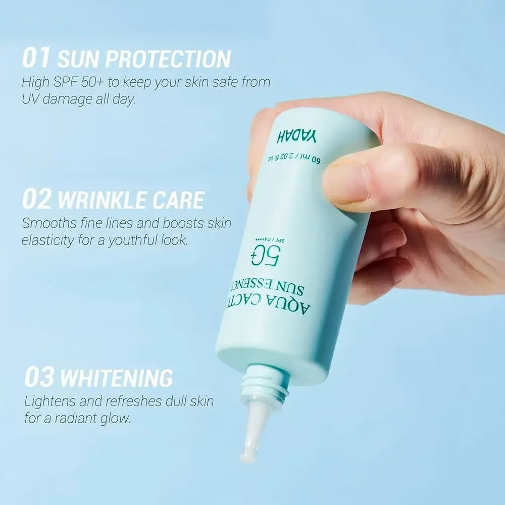 Esenta solara hidratanta cu extract de cactus SPF50+, 60ml, Yadah