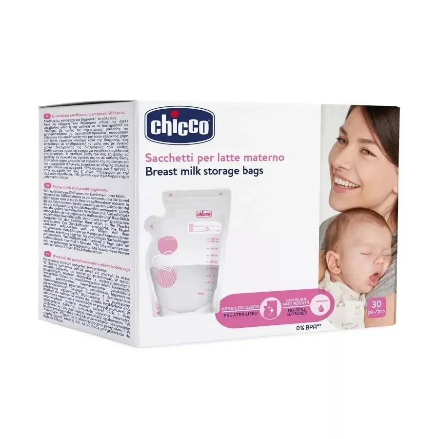 Pungi pentru stocarea laptelui matern, 30 bucati, Chicco