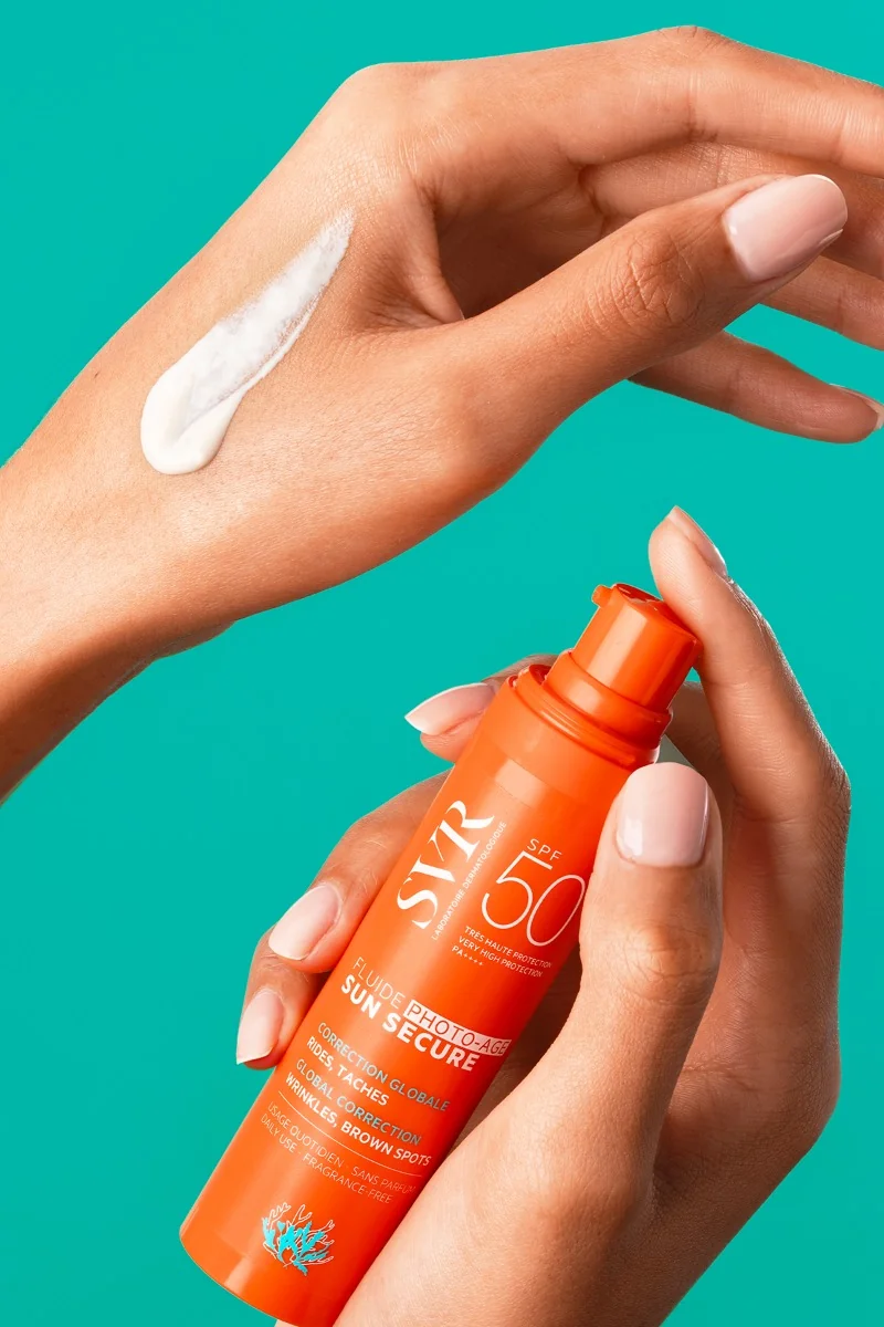 Crema cu textura fluida pentru protectie solara SPF50+ Sun Secure Photo-Age, 40ml, SVR