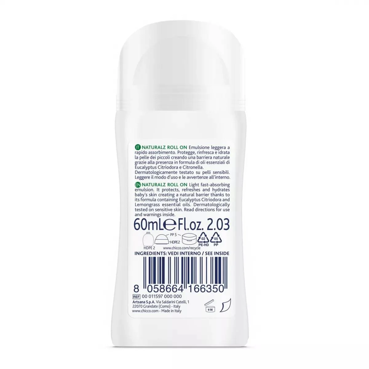 Roll-on cu extract de eucalipt si citronella NaturalZ 2 luni+, 60ml, Chicco