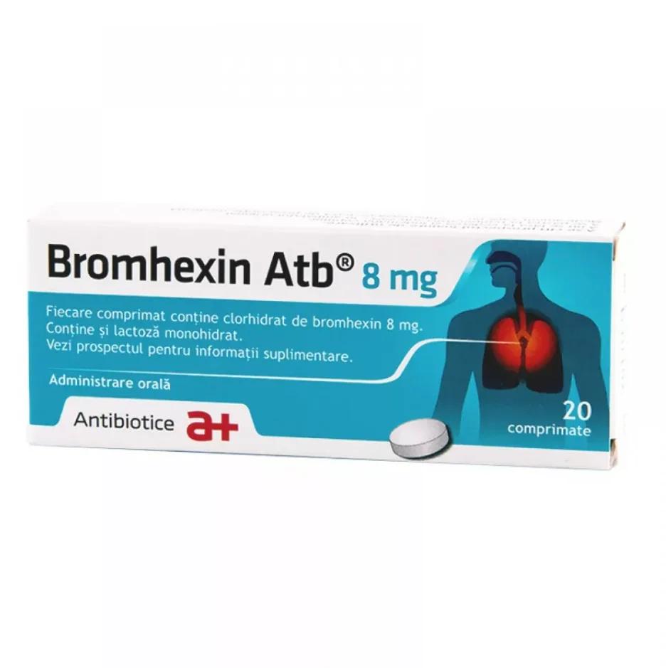 Bromhexin, 8 mg, 20 comprimate, Antibiotice