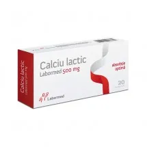 Calciu lactic 500mg, 20 comprimate, Labormed