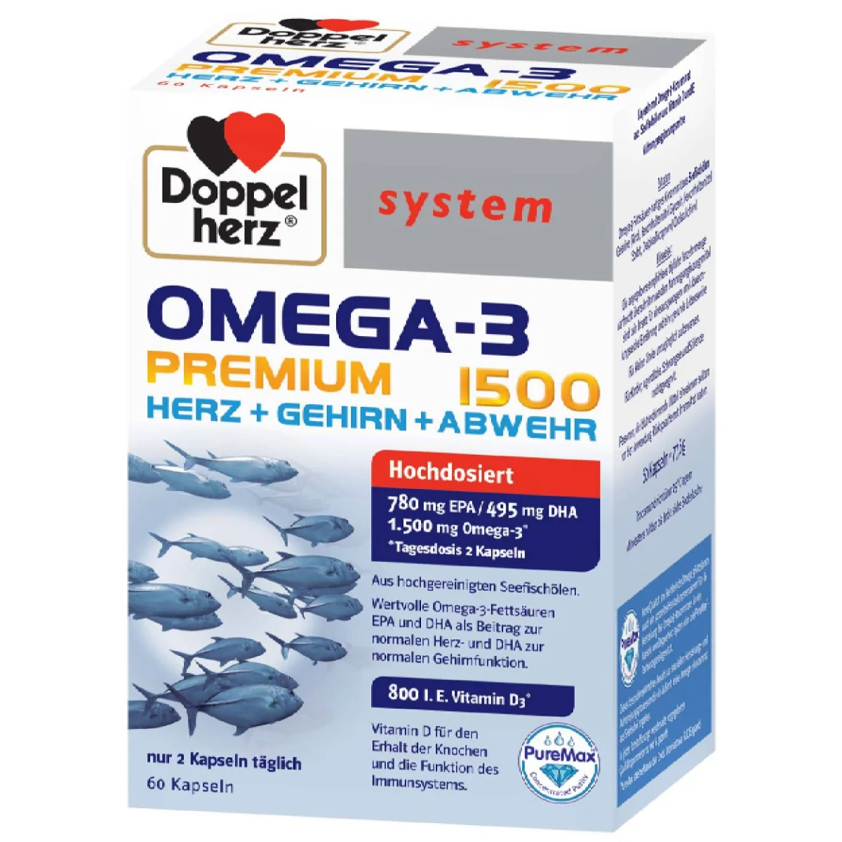 Omega 3 Premium 1500 System, 60 capsule, Doppelherz 