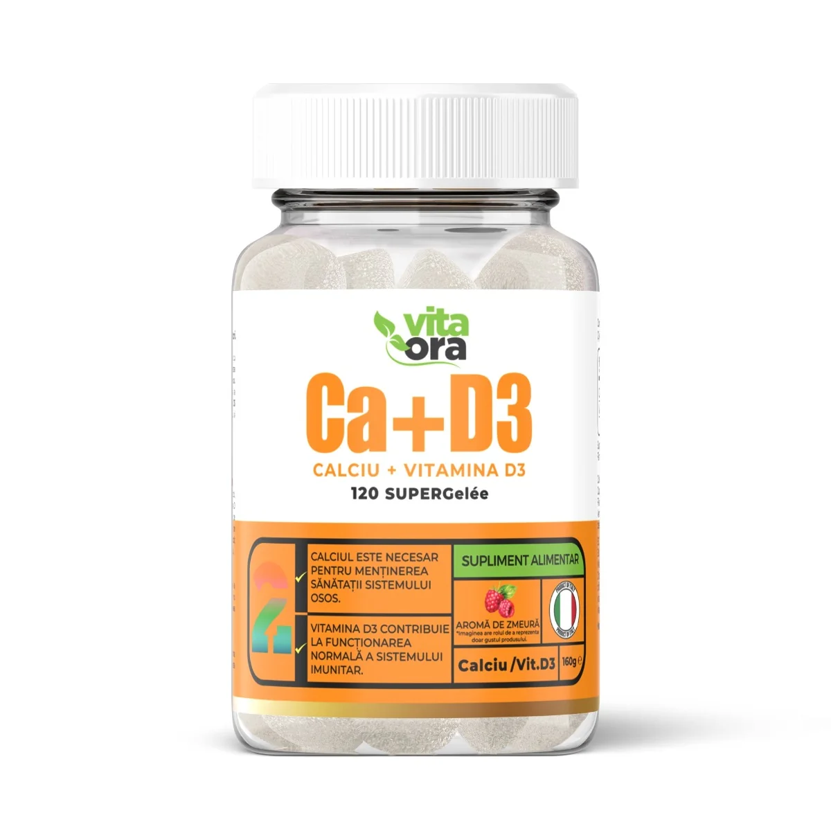 Calciu + Vitamina D3, 120 jeleuri, Vita Ora