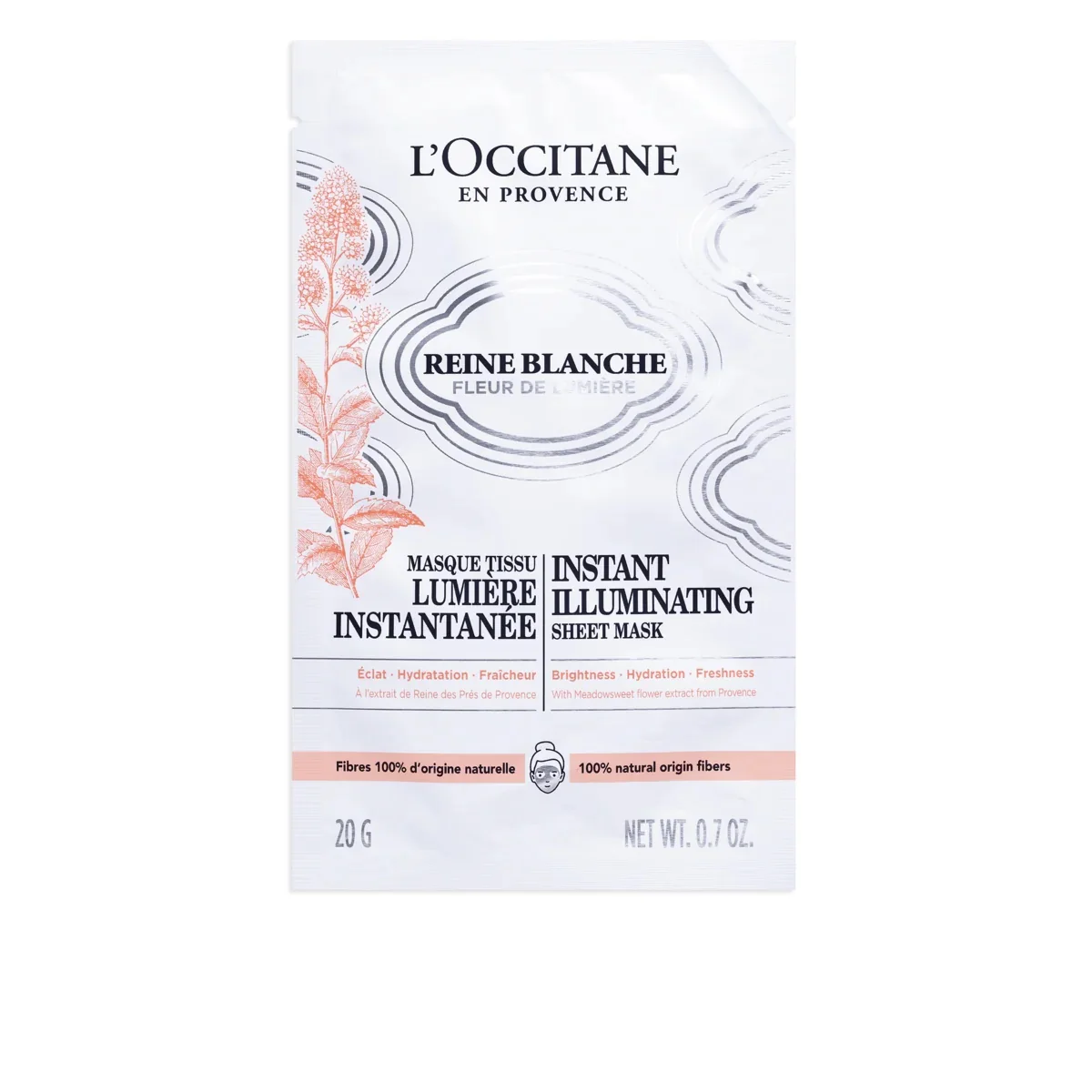 Masca servetel pentru ten Instant Illuminating, 20g, L'Occitane