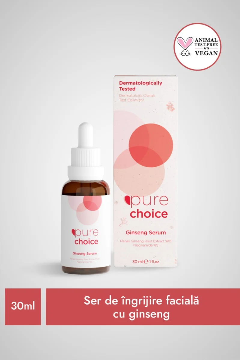 Ser ingrijire faciala cu Ginseng 10% si Niacinamida 5%, 30ml, Pure Choice