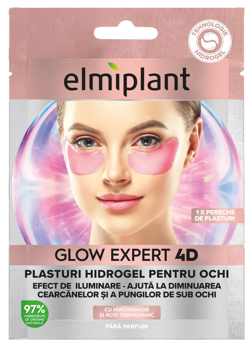 Plasturi de hidrogel pentru ochi Glow Expert 4D,1 bucata, Elmiplant
