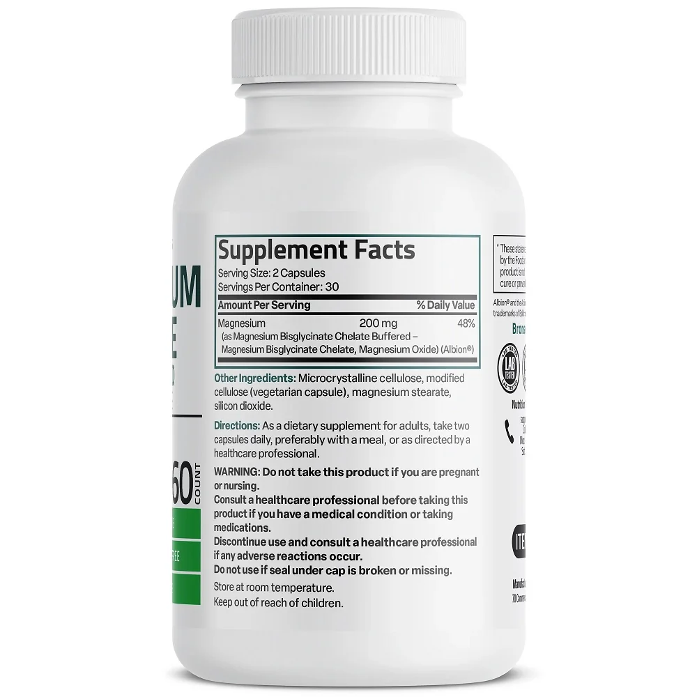 Magnesium Glycinate 200mg, 60 capsule, Bronson Laboratories