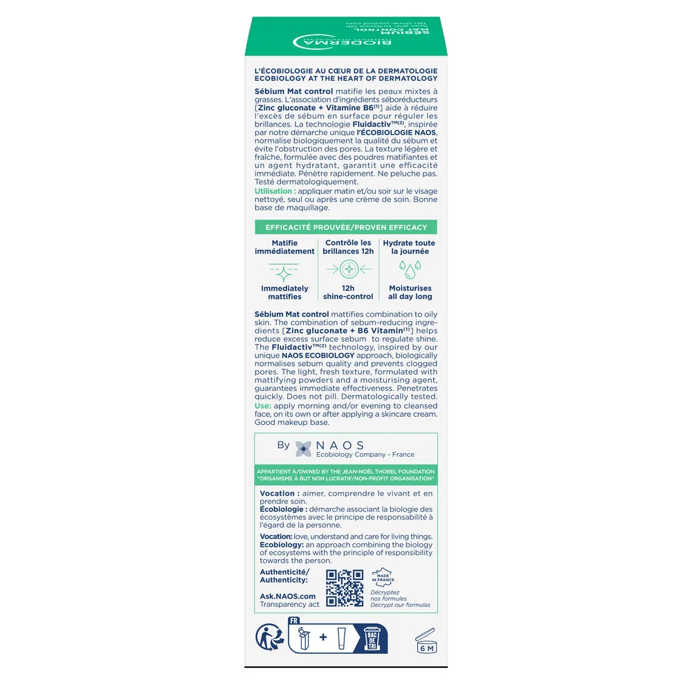 Crema cu efect matifiant Sebium Mat Control, 30ml, Bioderma