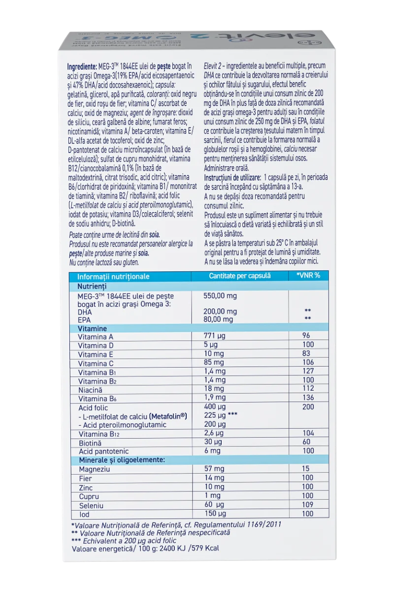 Elevit 2, 30 capsule moi, Bayer
