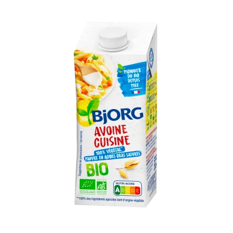Crema vegetala pentru gatit din ovaz Bio, 200ml, Bjorg