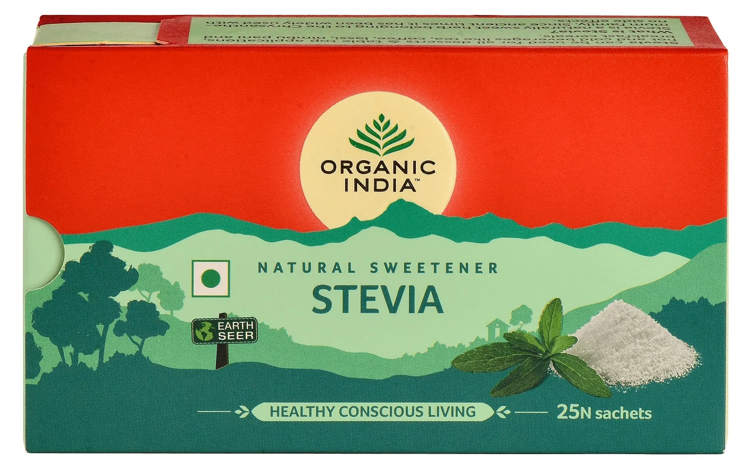 Indulcitor Natural Stevie Hipocaloric, 25 plicuri, Organic India 
