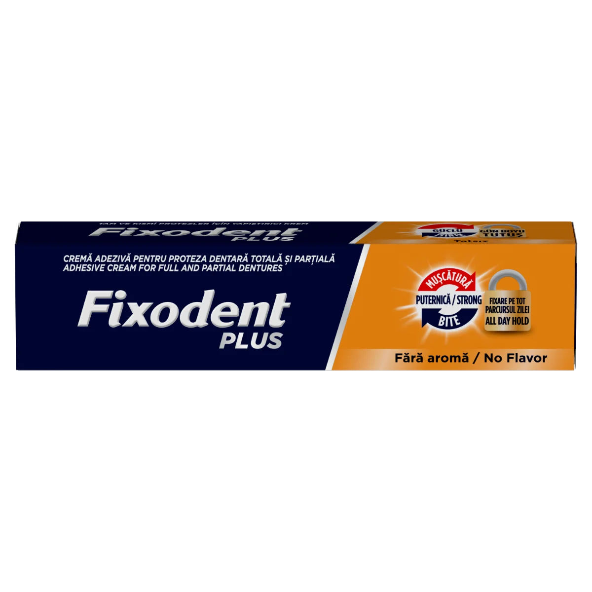 Crema adeziva Plus Strong Bite pentru proteza dentara completa si partiala, 57ml, Fixodent