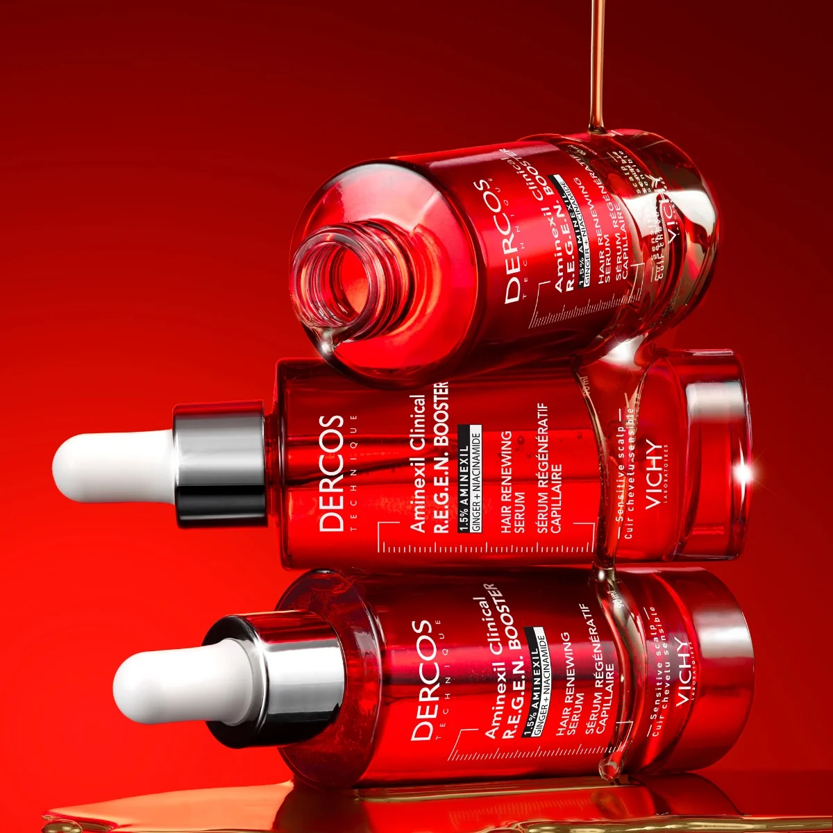 Serum capilar cu efect de regenerare Aminexil Clinical R.E.G.E.N Booster Dercos, 90ml, Vichy