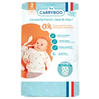 Scutece bio hipoalergence pentru nou nascuti 3-6kg marimea 2, 56 bucati, Carryboo