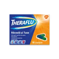 Theraflu Raceala si tuse 500 mg/6,1 mg/100 mg, 16 capsule, GSK