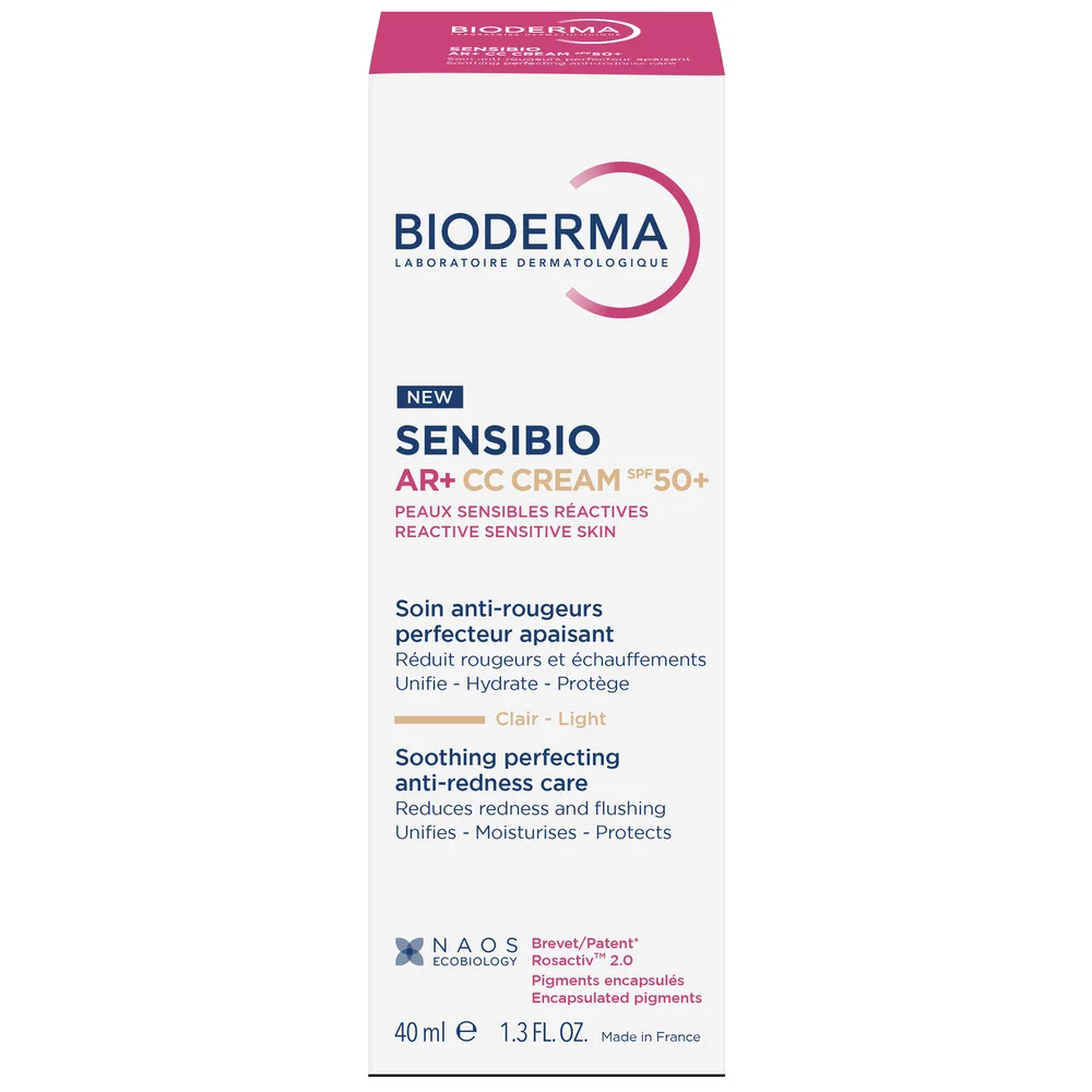 Crema corectoare cu protectie solara pentru piele reactiva cu roseata Sensibio AR+ CC Cream SPF 50+, 40ml, Bioderma