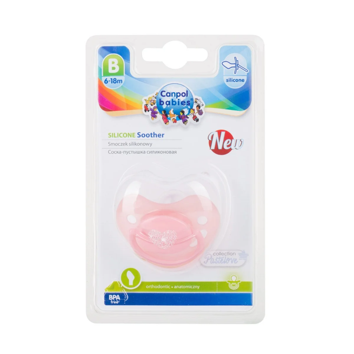 Suzeta ortodontica din silicon pentru 6-18 luni Pastelove, 1 bucata, Canpol babies