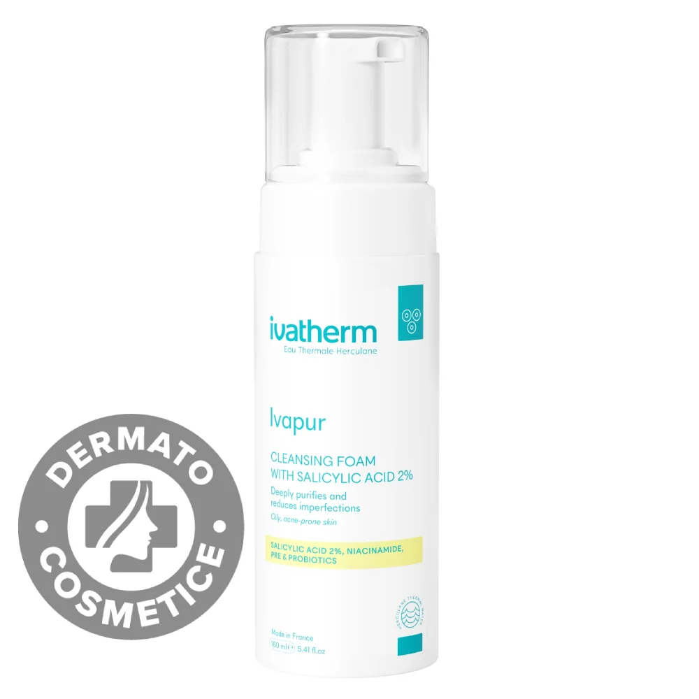Spuma de curatare cu Acid Salicilic 2% Ivapur, 160ml, Ivatherm