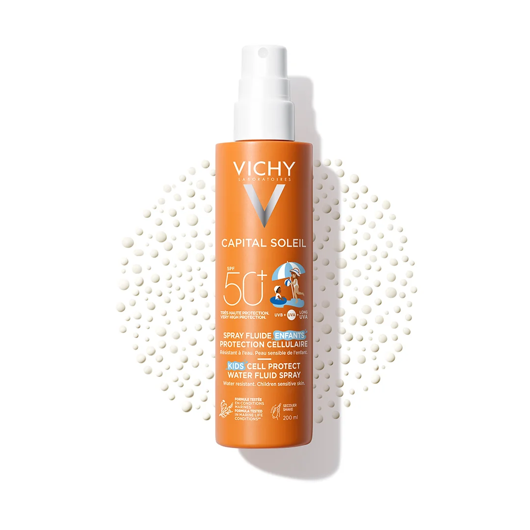 Spray fluid cu protectie solara SPF 50+ pentru copii Kids Cell Protect Capital Soleil, 200ml, Vichy