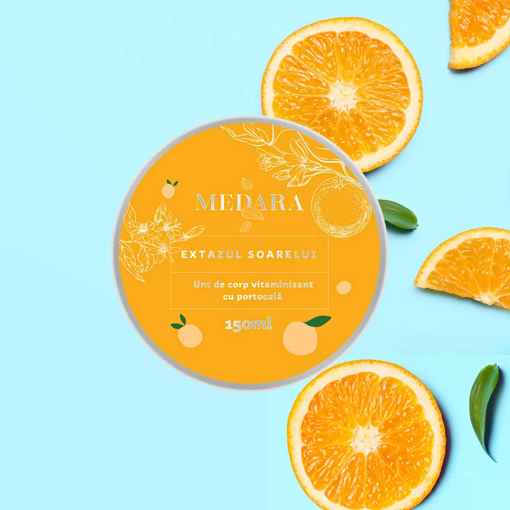 Unt de corp vitaminizant cu portocale Extazul Soarelui, 150ml, Medara
