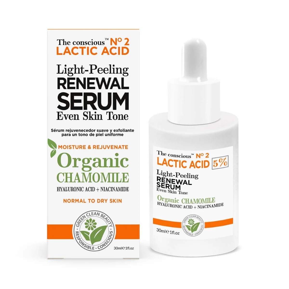 Peeling revitalizant cu Acid Latic si Musetel Organic, 30ml, The conscious