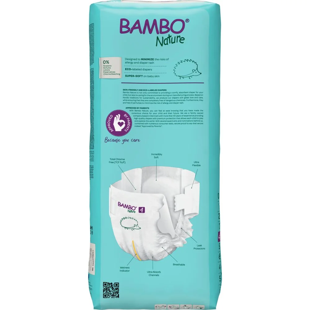 Scutece Ecolabel Tall Nr. 4 pentru 7-14 kg, 48 bucati, Bambo Nature