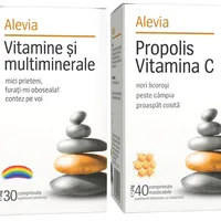 Pachet Vitamine si Multiminerale 30 comprimate + Propolis si Vitamina C 40 comprimate, Alevia