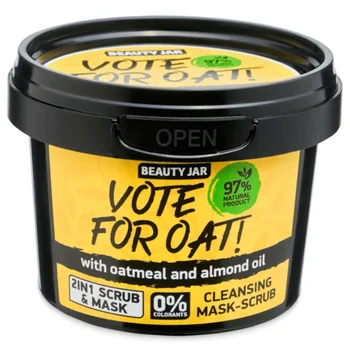 Masca faciala exfolianta cu ovaz si ulei de migdale Vote for Oat, 100g, Beauty Jar